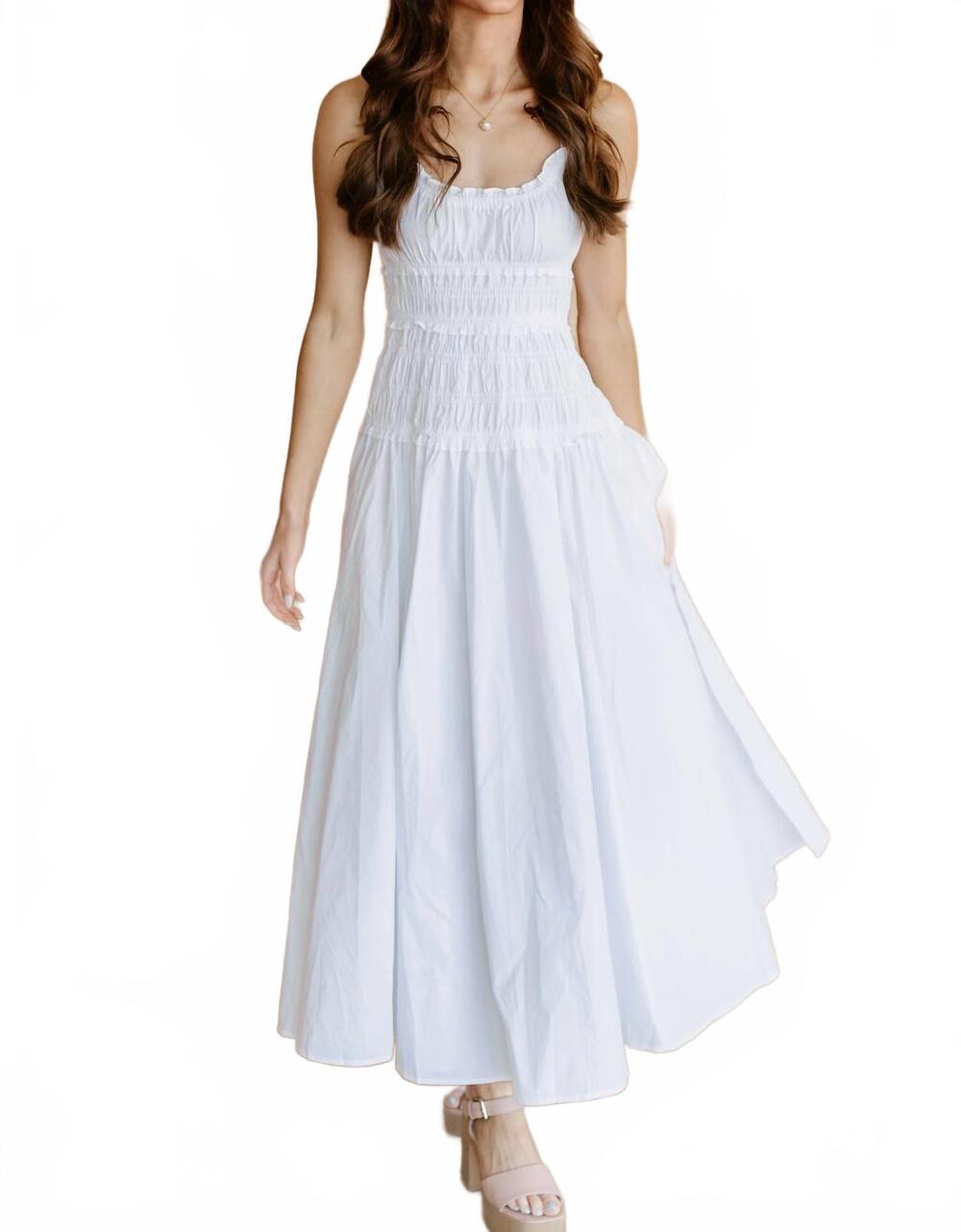 NEW OLIVACEOUS remi midi dress in white
